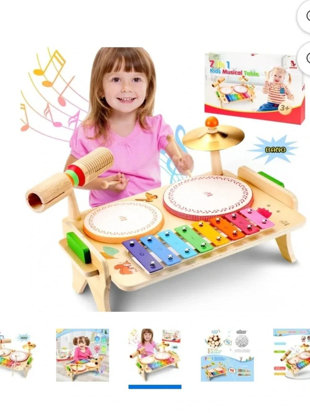 Drum Set for Toddlers Baby Music Instruments 7 in 1 Montessori Preschool